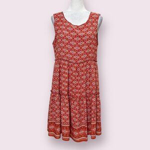 Max Studio Women's Midi Dress Orange Sleeveless Size Medium